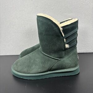 Bearpaw Boots Kylee Women's 9 Green Suede Wool-blend Lining